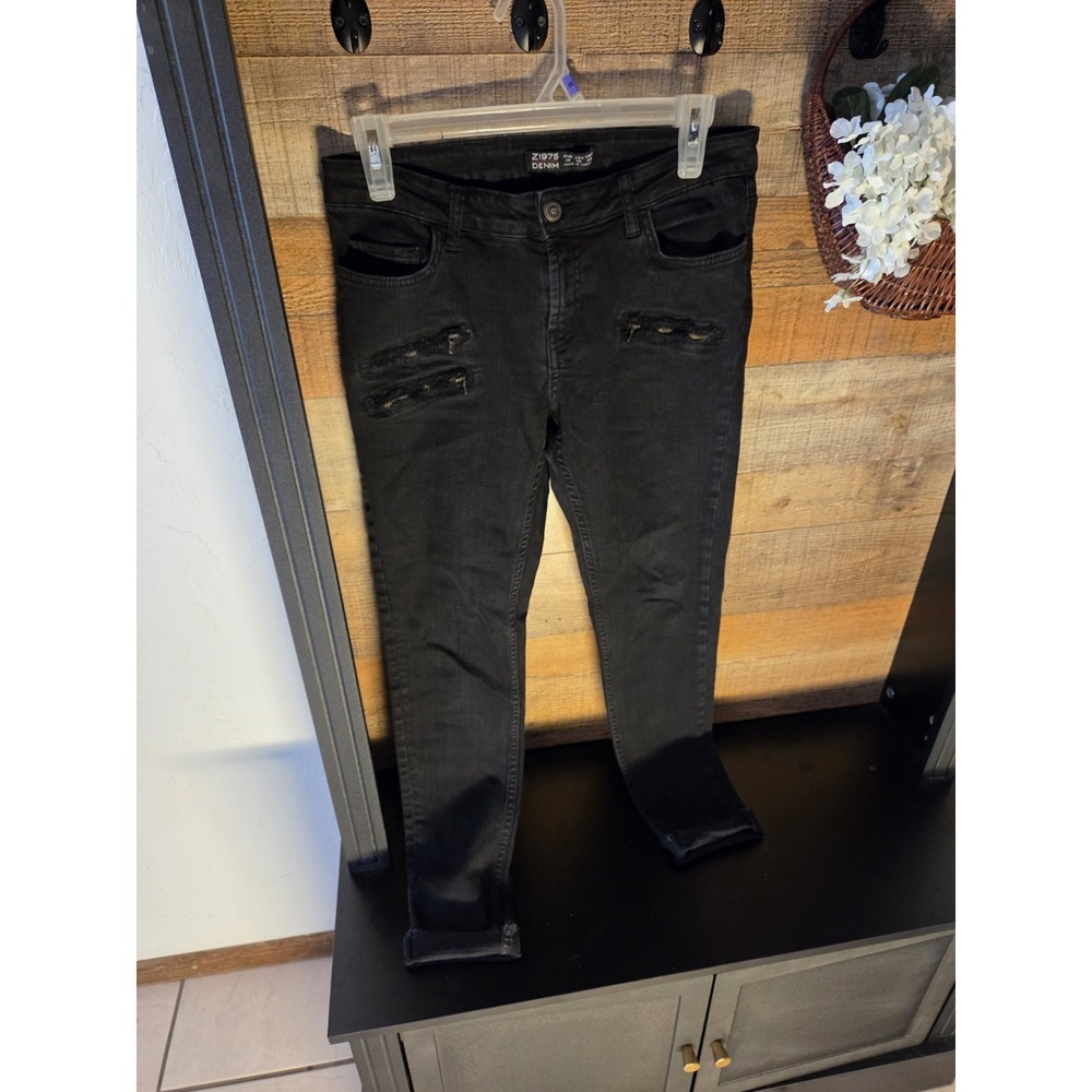 black Zara Z1975 denim skinny jeans , Y2K Inspired, Size 6